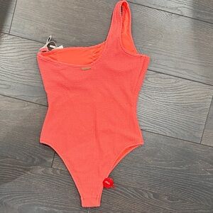 Milly textured One-Shoulder Coral Swimsuit NWT